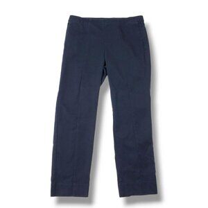 J Jill Essential Slim Ankle Pants Womens‎ 10 Blue Notch Hem Seam Front Pockets